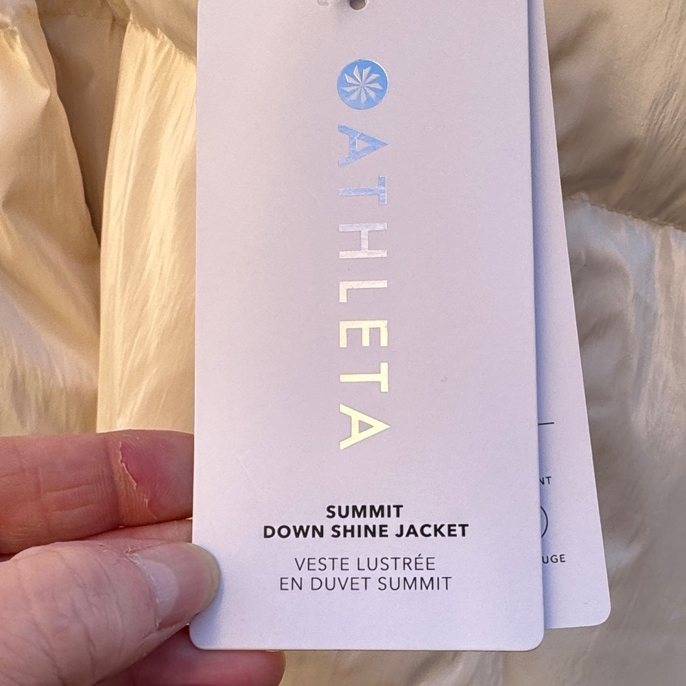 NWT Athleta XL  Down Shine Women’s Winter Coat in  Light Cream - Picture 8 of 12